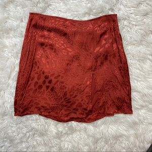 Skylar + Madison silk mini skirt with slit